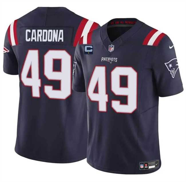 Men & Women & Youth New England Patriots #49 Joe Cardona Navy F.U.S.E. With 1-Star C Patch Vapor Limited Stitched Jersey